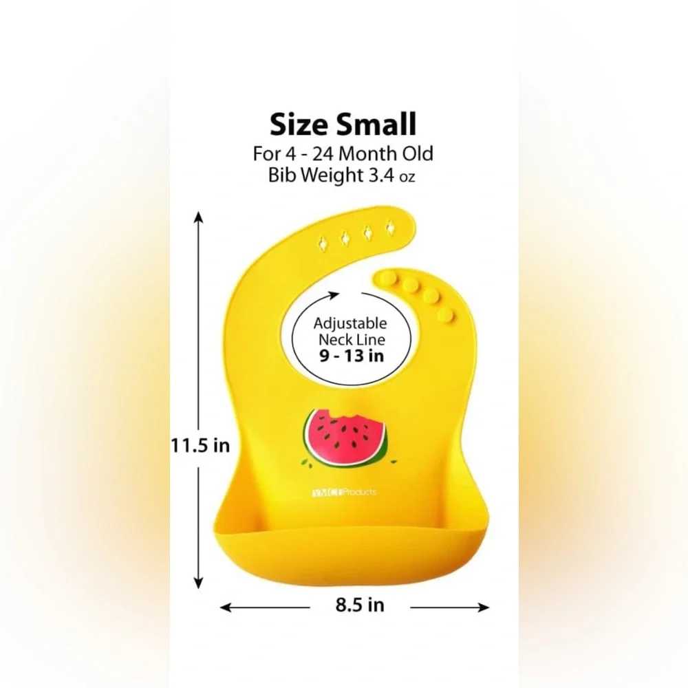YMCF Products 5 Pack Waterproof Silicone Baby Bib Lightweight and easy wipe